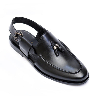 premium quality black chappal with leather sole 0081-P/Black