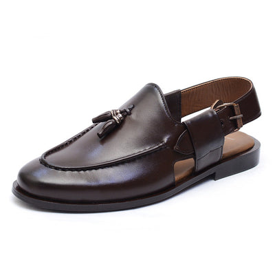 premium quality black chappal with leather sole 0081-P/Brown.