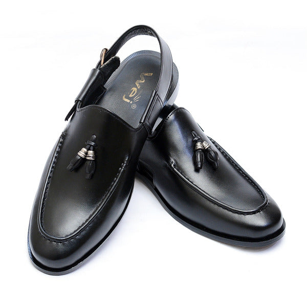 premium quality black chappal with leather sole 0081-P/Black