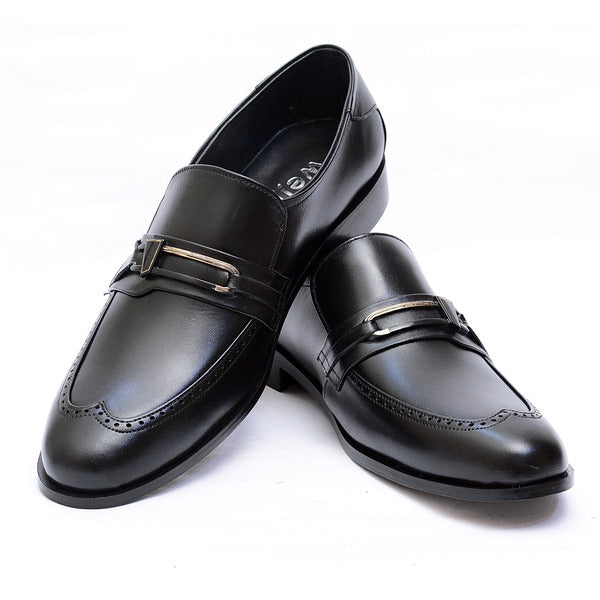 Black  Premium Leather Shoes.(3354-G Black)