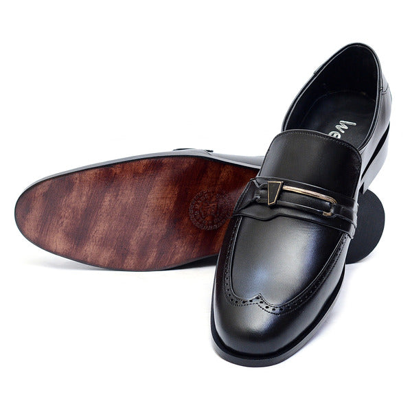 Black  Premium Leather Shoes.(3354-G Black)