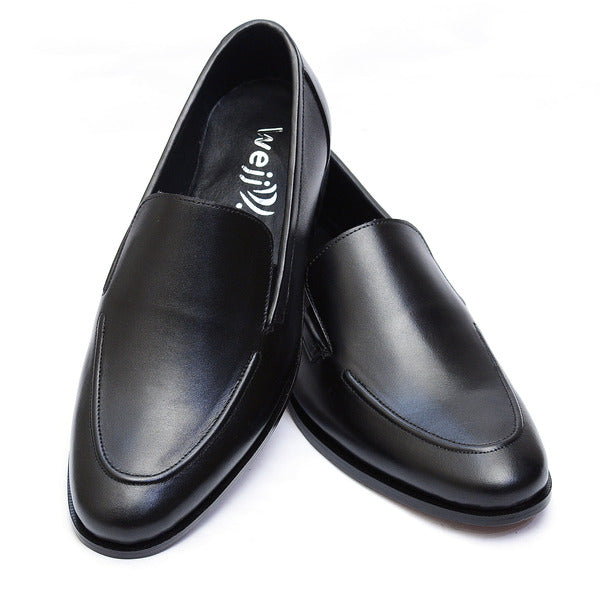 Black  Premium Leather Shoes.(3355-G Black)