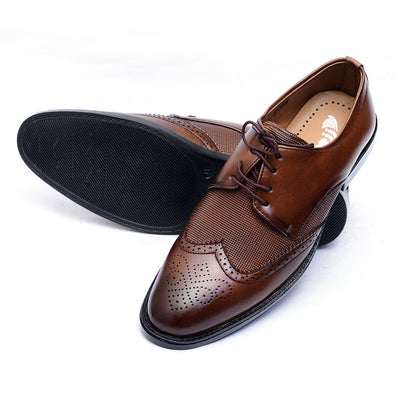 Mustard Premium Leather Shoes.(7065-S Mustard).