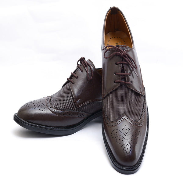 Brown color Premium Leather Shoes (7065- S Brown)