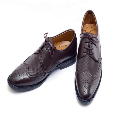 Brown color Premium Leather Shoes (7065- S Brown)