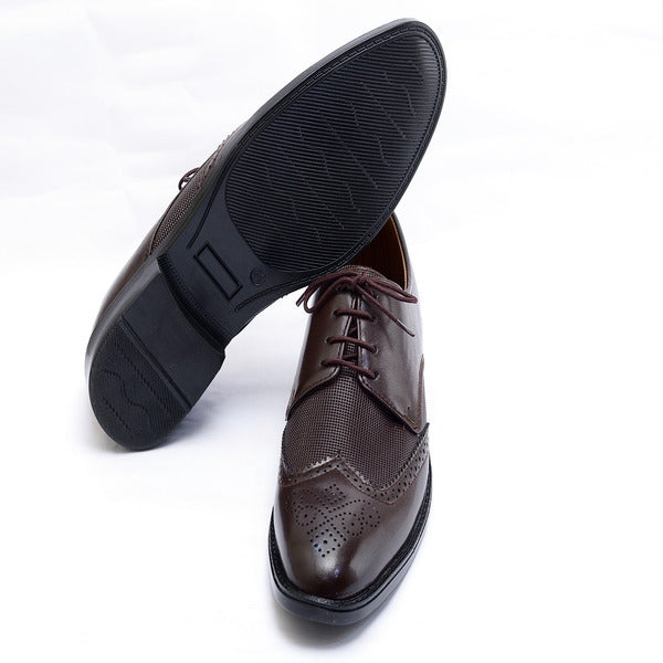 Brown color Premium Leather Shoes (7065- S Brown)