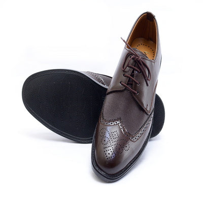 Brown color Premium Leather Shoes (7065- S Brown)