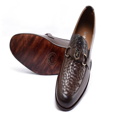 Brown color Premium Leather Shoes .(3363-G Brown)