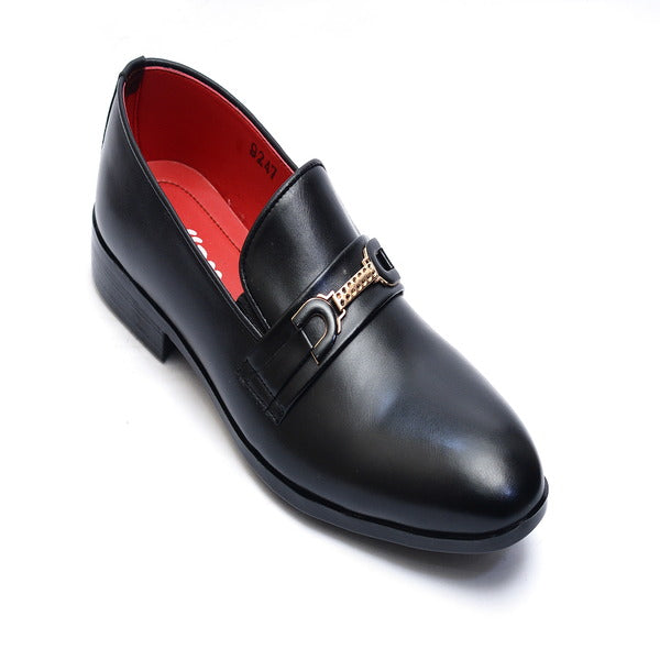 Black color Premium Leather Shoes (9247-G Black)