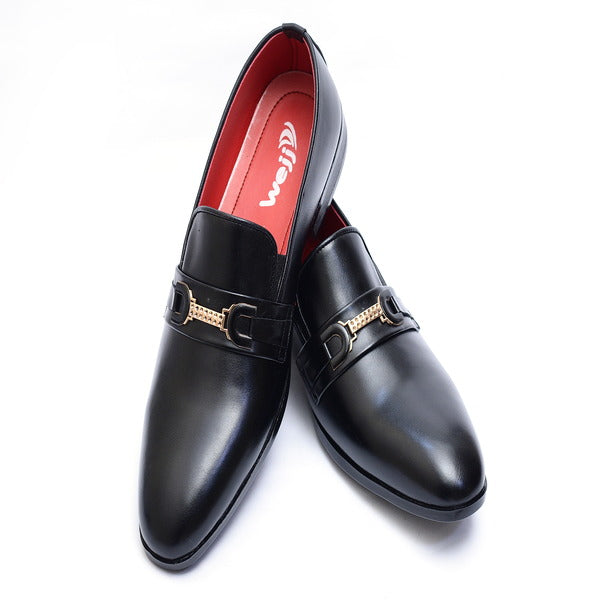 Black color Premium Leather Shoes (9247-G Black)