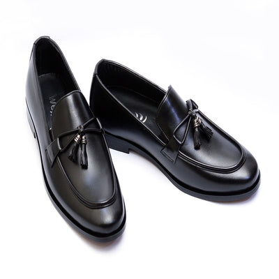 Black color Premium Leather Shoes.(0060 G-Black)