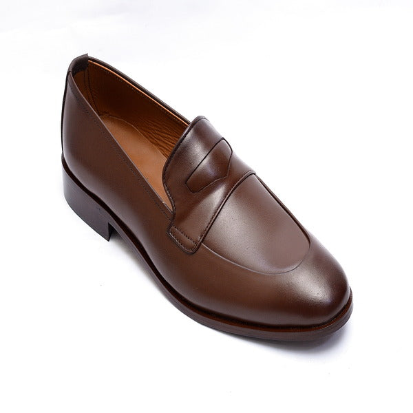 Premium brown Leather Shoes. (3346 -G-Brown)