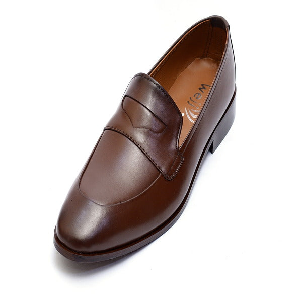 Premium brown Leather Shoes. (3346 -G-Brown)