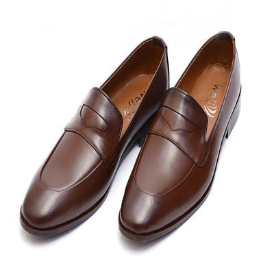 Premium brown Leather Shoes. (3346 -G-Brown)