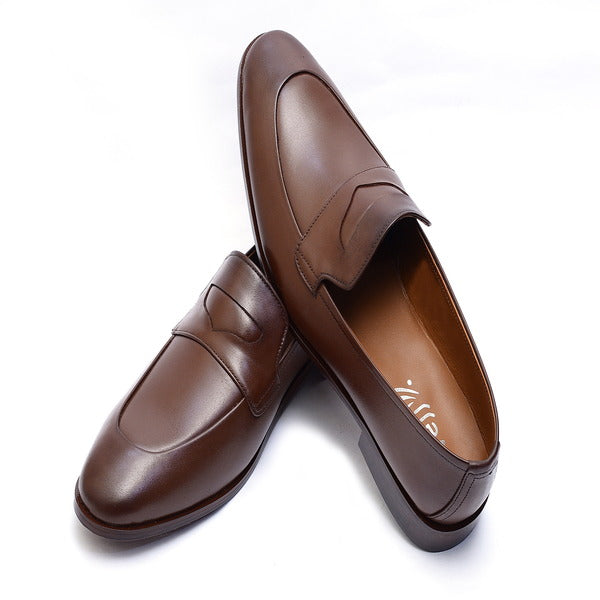 Premium brown Leather Shoes. (3346 -G-Brown)