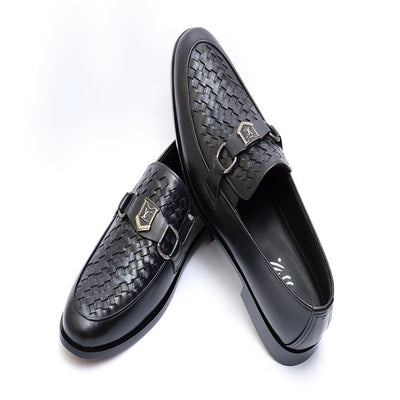 Black color Premium Leather Shoes.(3363-G Black)