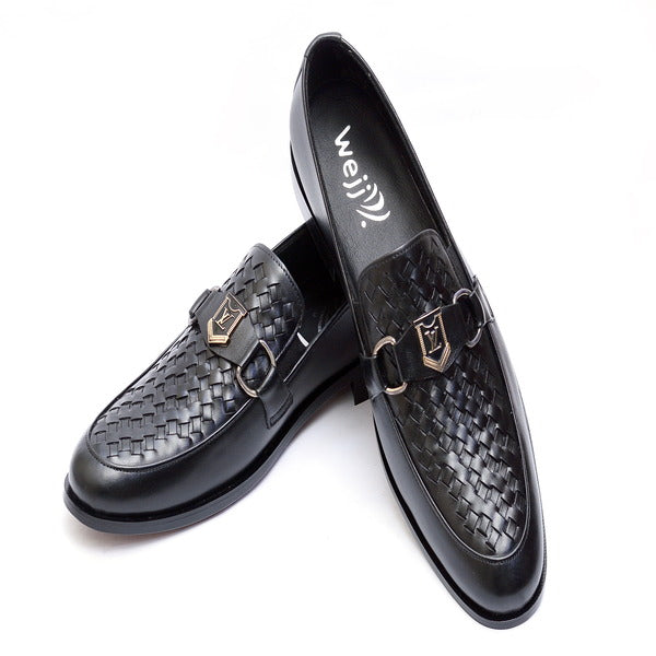 Black color Premium Leather Shoes.(3363-G Black)