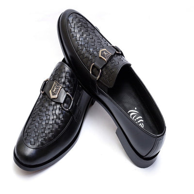 Black color Premium Leather Shoes.(3363-G Black)