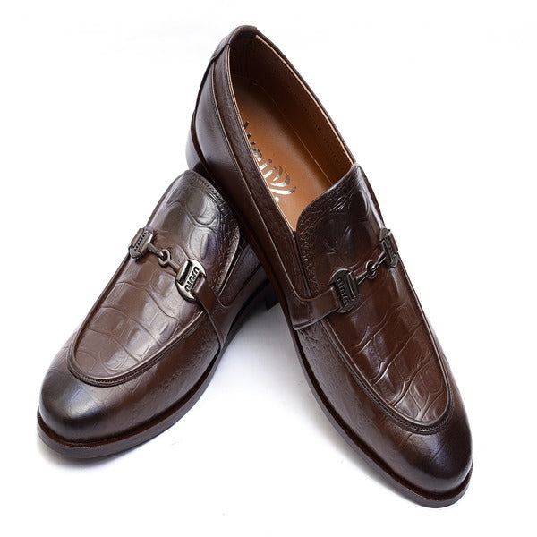 Premium brown Leather Shoes . (3345 G-Brown)