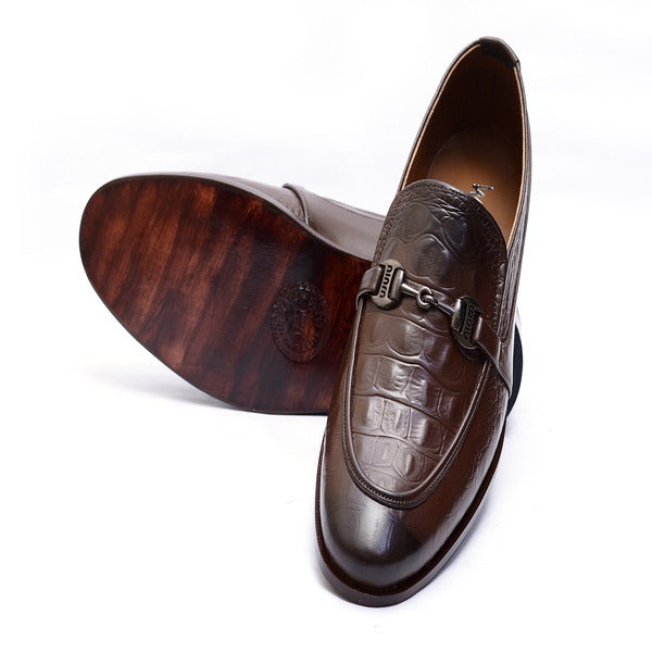 Premium brown Leather Shoes . (3345 G-Brown)