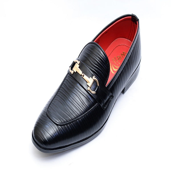 Black Color Premium Leather Shoes.(7060-G Black).