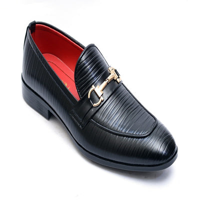 Black Color Premium Leather Shoes.(7060-G Black).