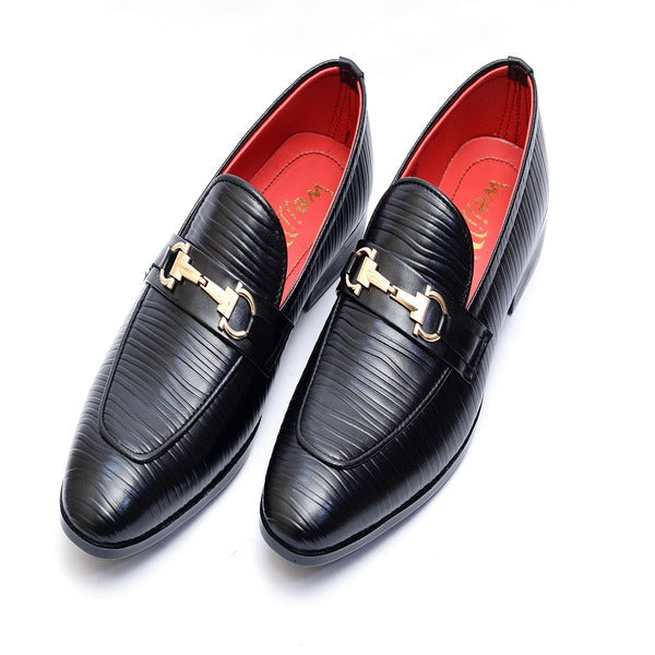 Black Color Premium Leather Shoes.(7060-G Black).