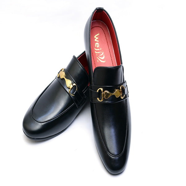 Black color Premium Leather Shoes .(9203-G Black )