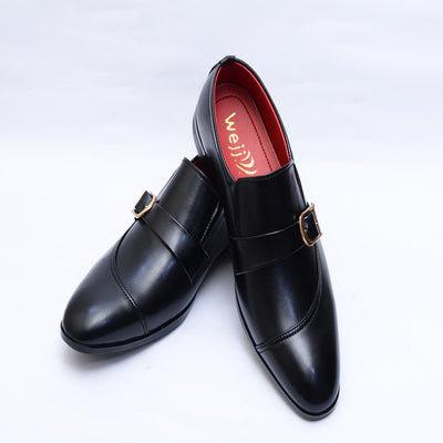 Premium Black Leather Shoes .(0016-G Black)