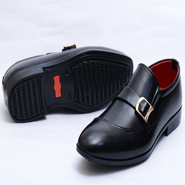 Premium Black Leather Shoes .(0016-G Black)